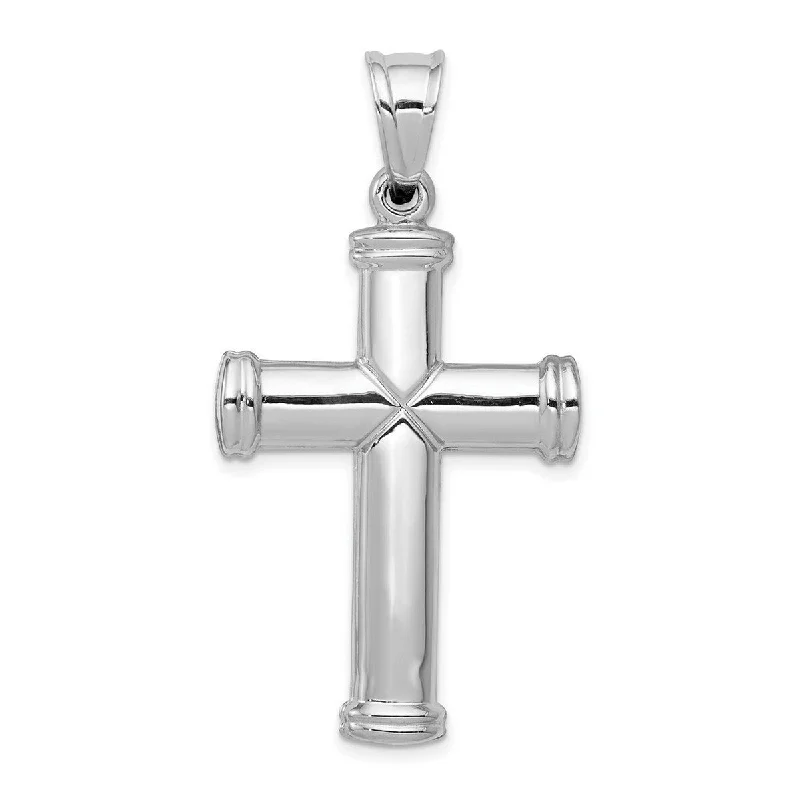 Topaz drop necklaces-Curata 14k White Gold 18" Polished Reversible Cross Pendant Necklace - 25.3x49.4mm