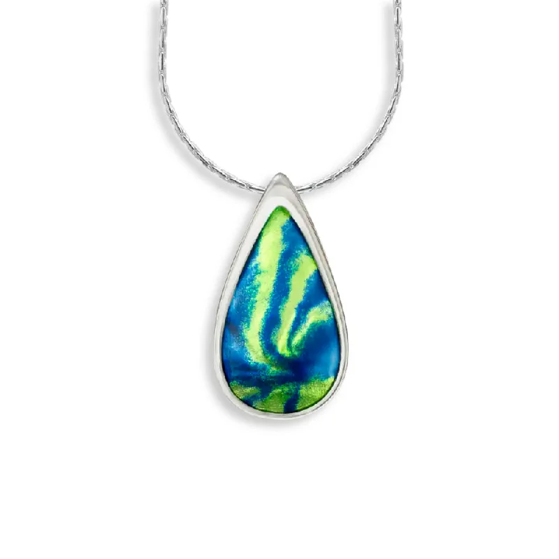 Zodiac charm necklaces-Nicole Barr Blue Aurora Teardrop Pendant Necklace