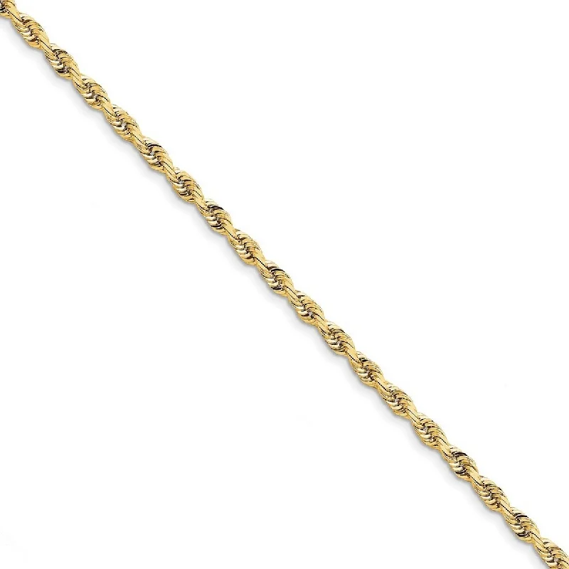 Birch grain bangles-Curata 10k Yellow Gold Solid 4.5mm Sparkle Cut Quadruple Rope Chain Bracelet