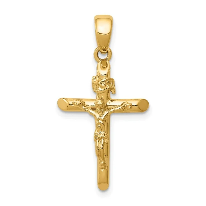 Birch wood necklaces-Curata 14k Yellow Gold 18" Polished 28.5x16mm 2 d Crucifix Jesus Cross Necklace