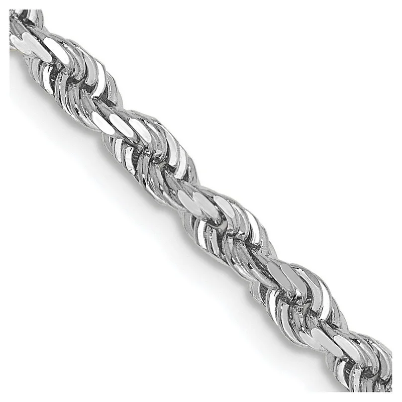 Tri-tone bangles-Curata 10k White Gold 3.35mm Sparkle Cut Quadruple Rope Chain Bracelet