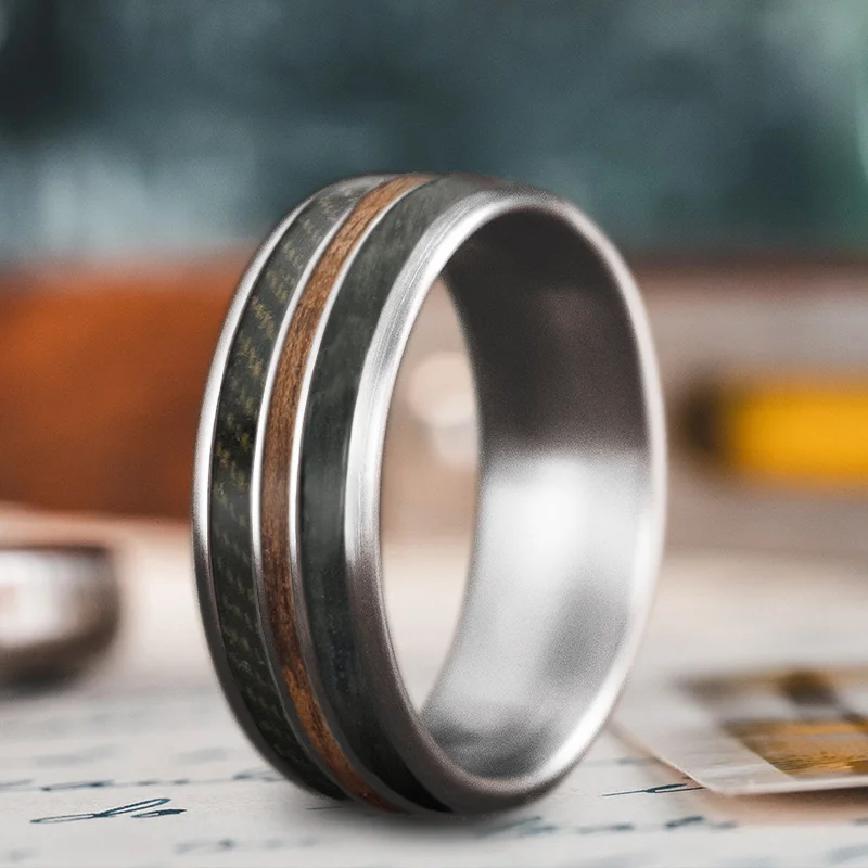 Custom Design - 3-Inlay Narrow Center Ring NxyERfn469KDM-Hl1yNiA2ji