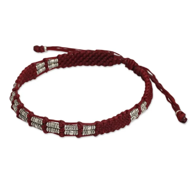 Multi-bead bangles-Handmade Sterling Silver 'Affinity in Red' Bracelet (Thailand)