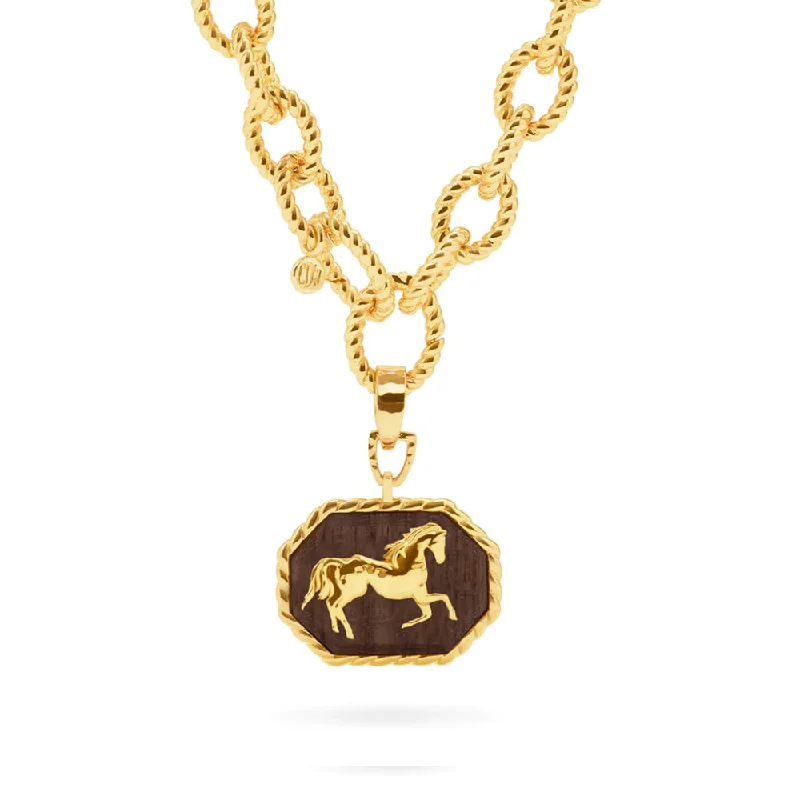 Twist clasp necklaces-Capucine de Wulf Equestrian Pendant Necklace